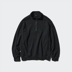 UNIQLO Half Zip Pullover Sweatshirt Black Size S-M Product ID 475381 Unisex